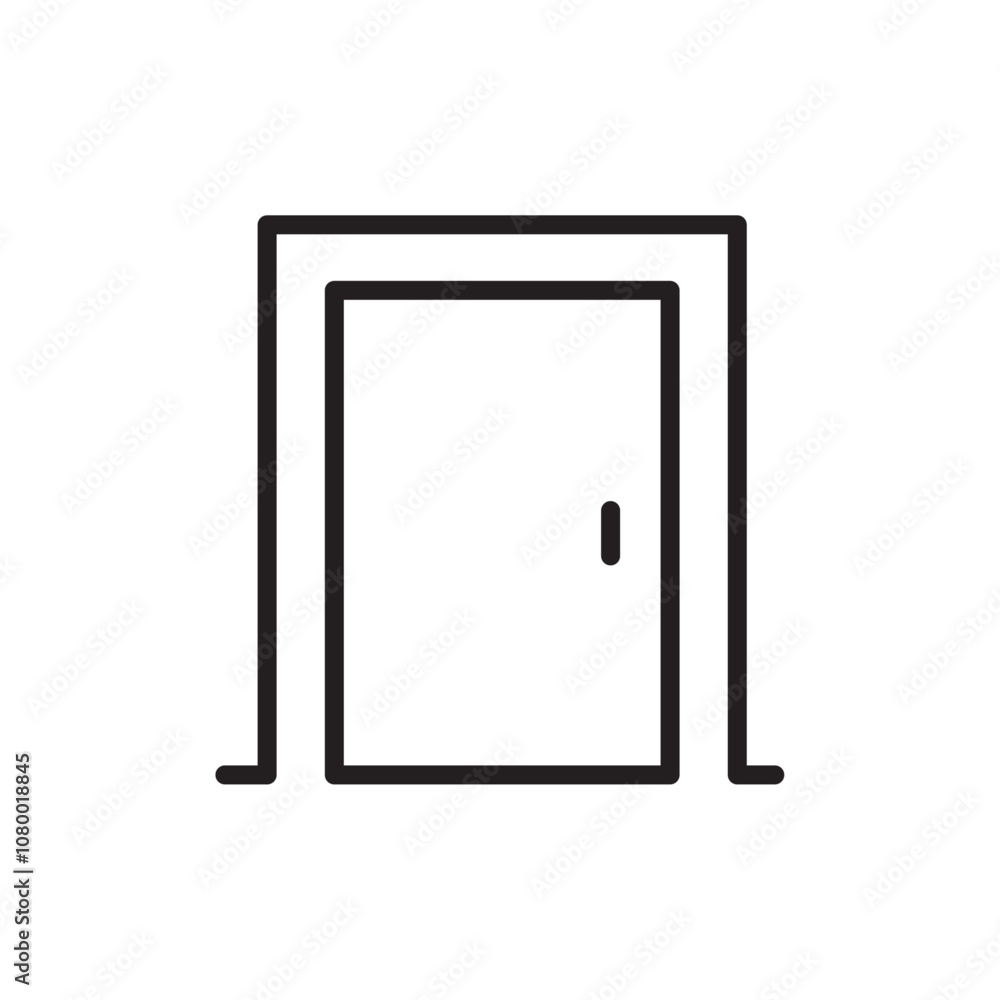 Door icon outline set sign Door icon outline set sign