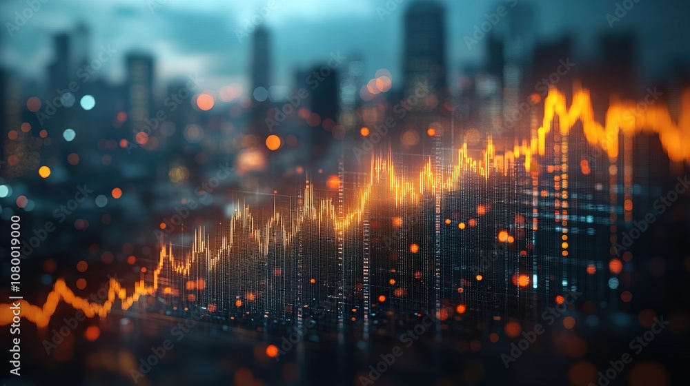 Naklejka premium Graph showing upward profit trend over time