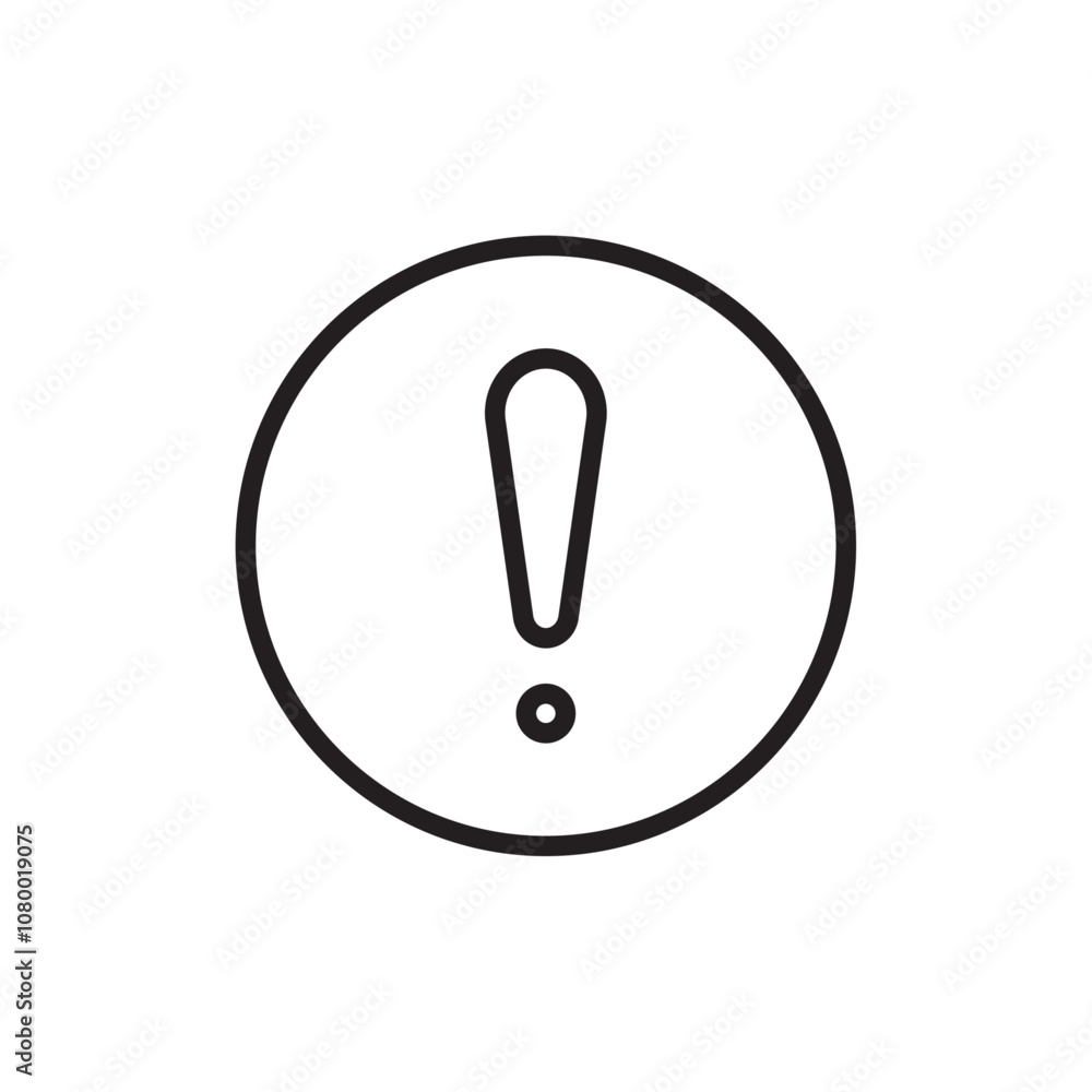 Exclamation button icon outline set sign Exclamation button icon outline set sign