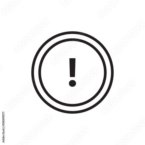 Exclamation icon outline set sign