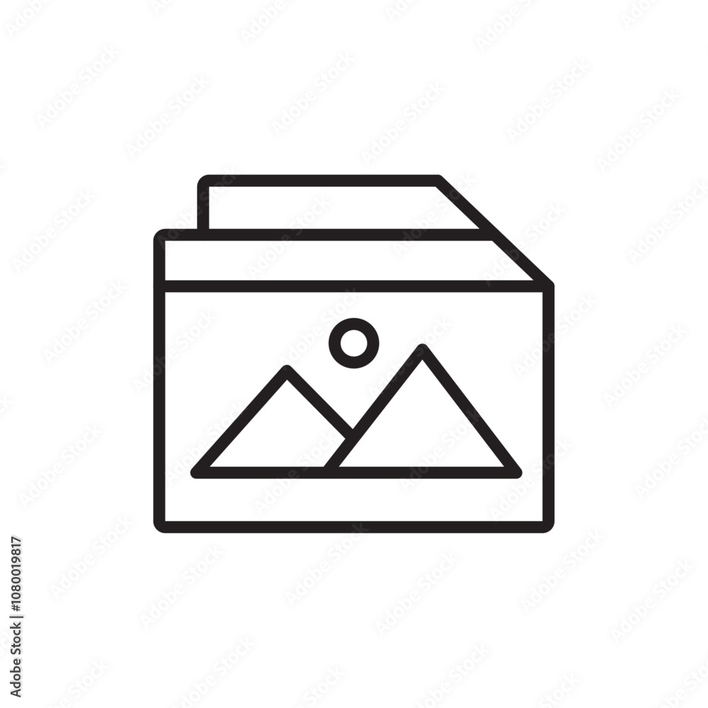 Gallery icon outline set sign