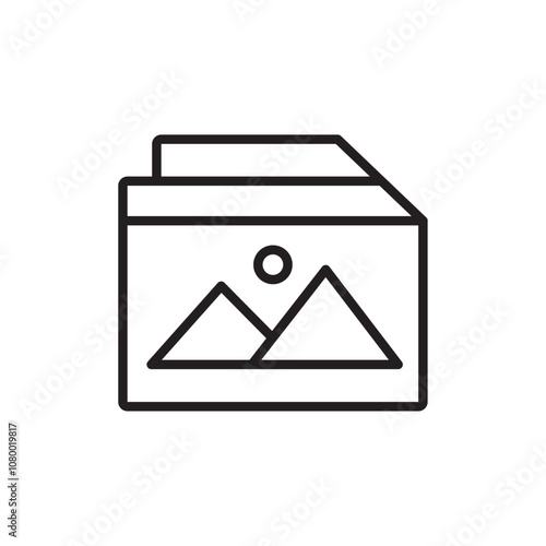 Gallery icon outline set sign