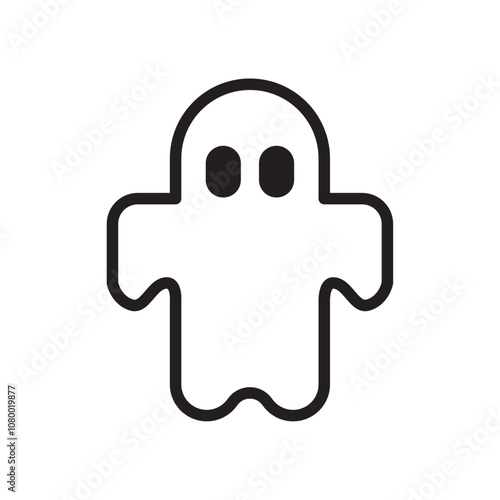 Ghost icon outline set sign