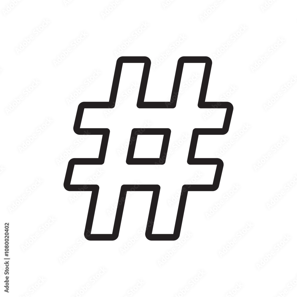 Fototapeta premium Hashtag icon outline set sign