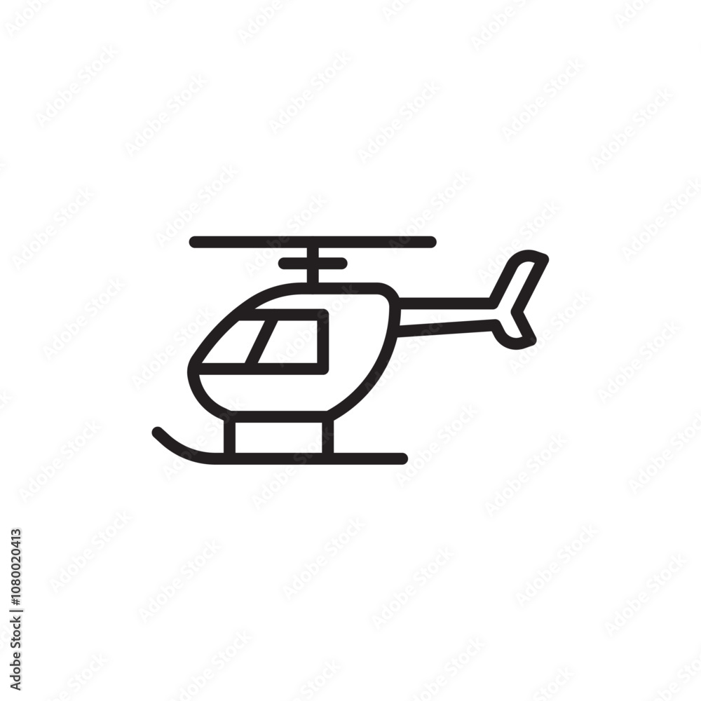 Helicopter icon outline set sign Helicopter icon outline set sign