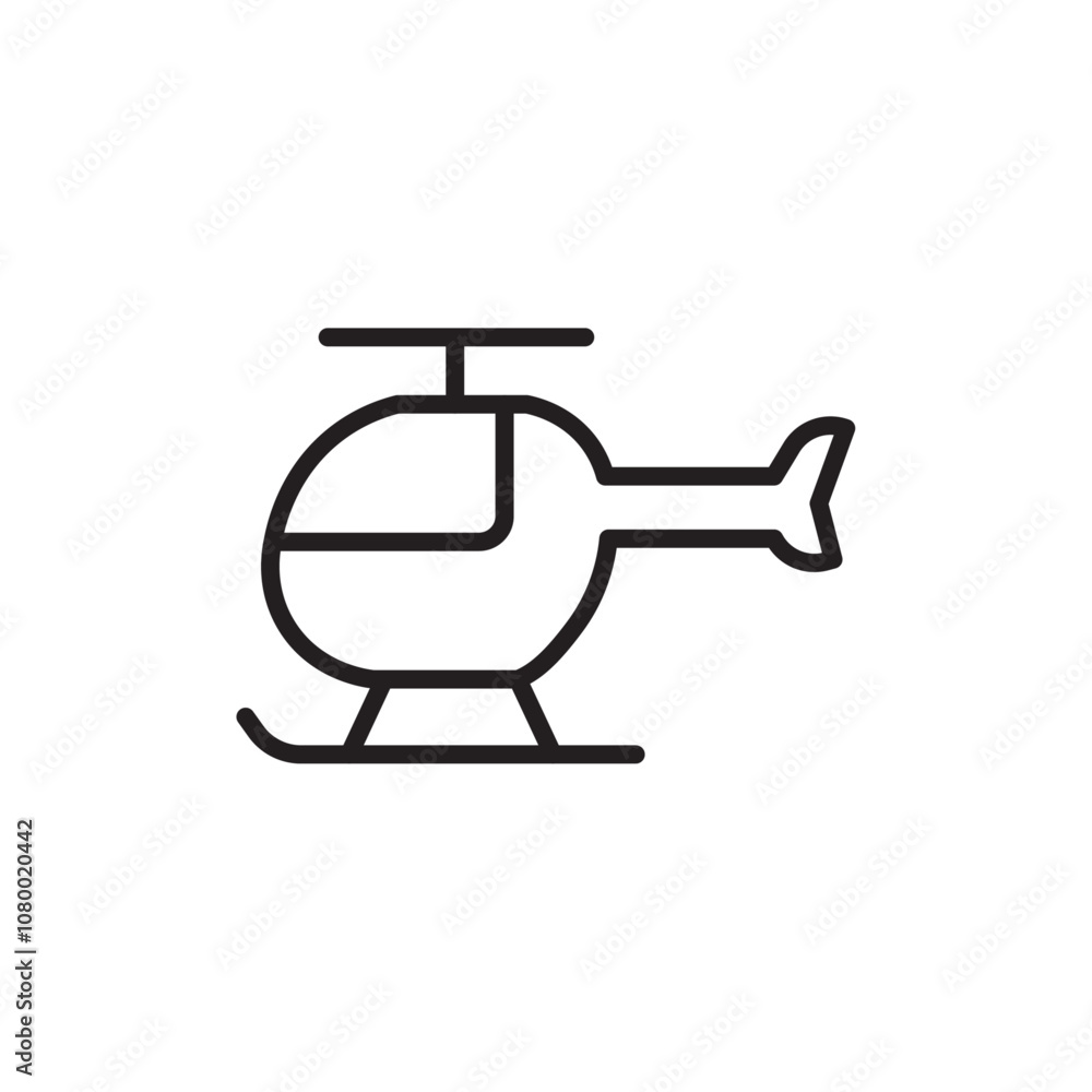 Helicopter icon outline set sign Helicopter icon outline set sign