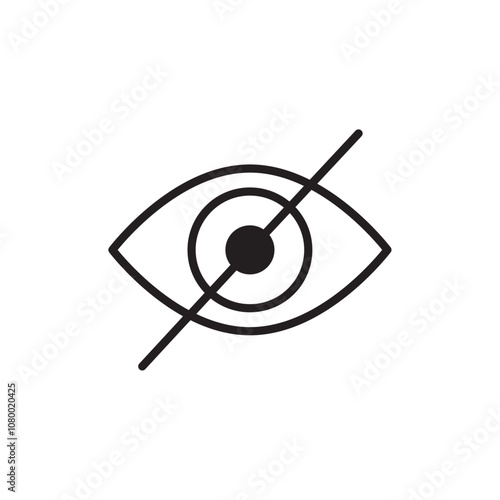 Hide icon outline set sign