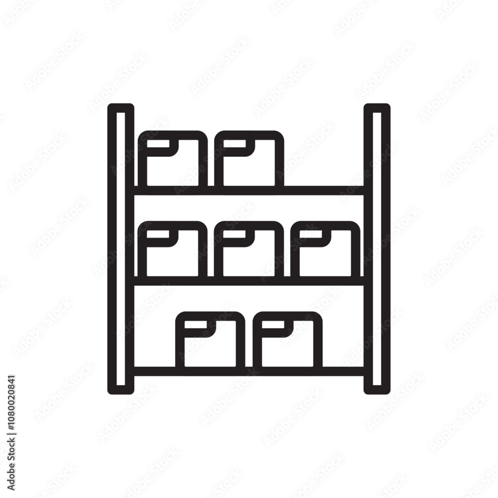 Inventory icon outline set sign Inventory icon outline set sign
