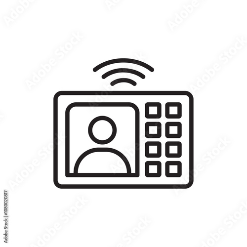 Interphone icon outline set sign