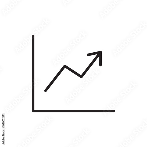 Line chart icon outline set sign