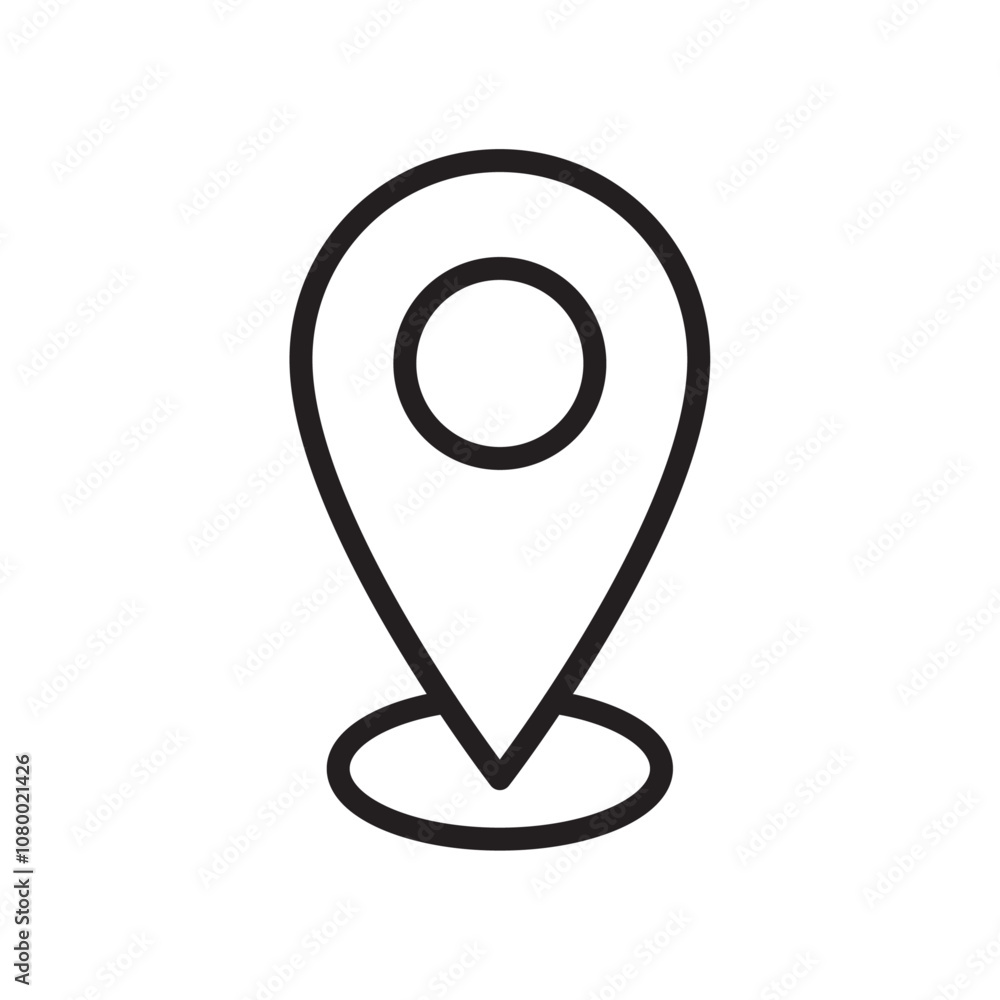 Located icon outline set sign Located icon outline set sign