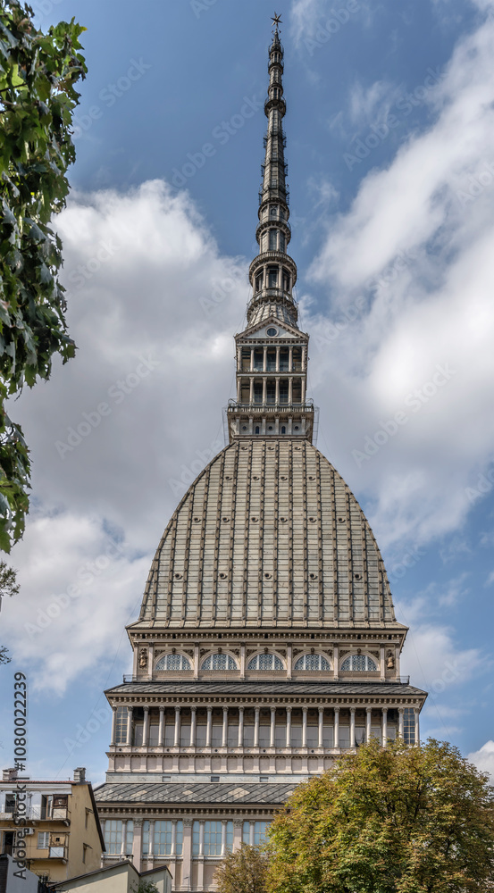 Mole Antonelliana high tower east side, Torino, Italy