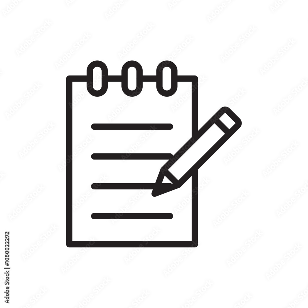 Notepad icon outline set sign Notepad icon outline set sign
