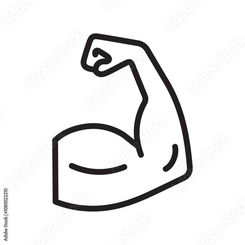 Muscle icon outline set sign