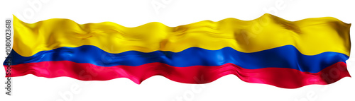 Tableau sur toile Stylized flag of Colombia waving in the wind on transparent background