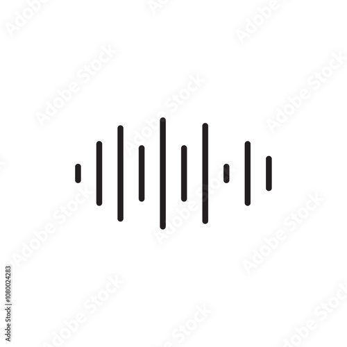 Sound wave icon outline set sign