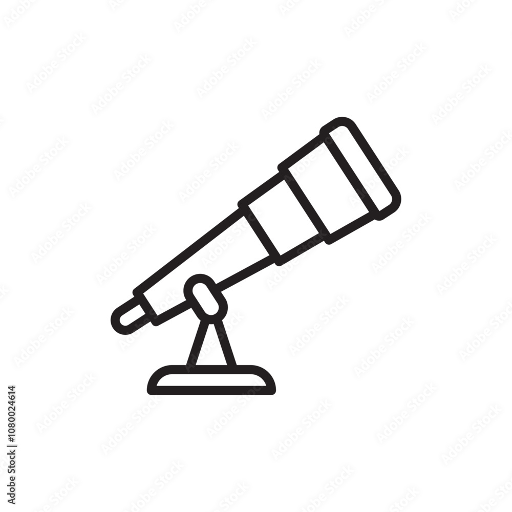 Telescope icon outline set sign Telescope icon outline set sign