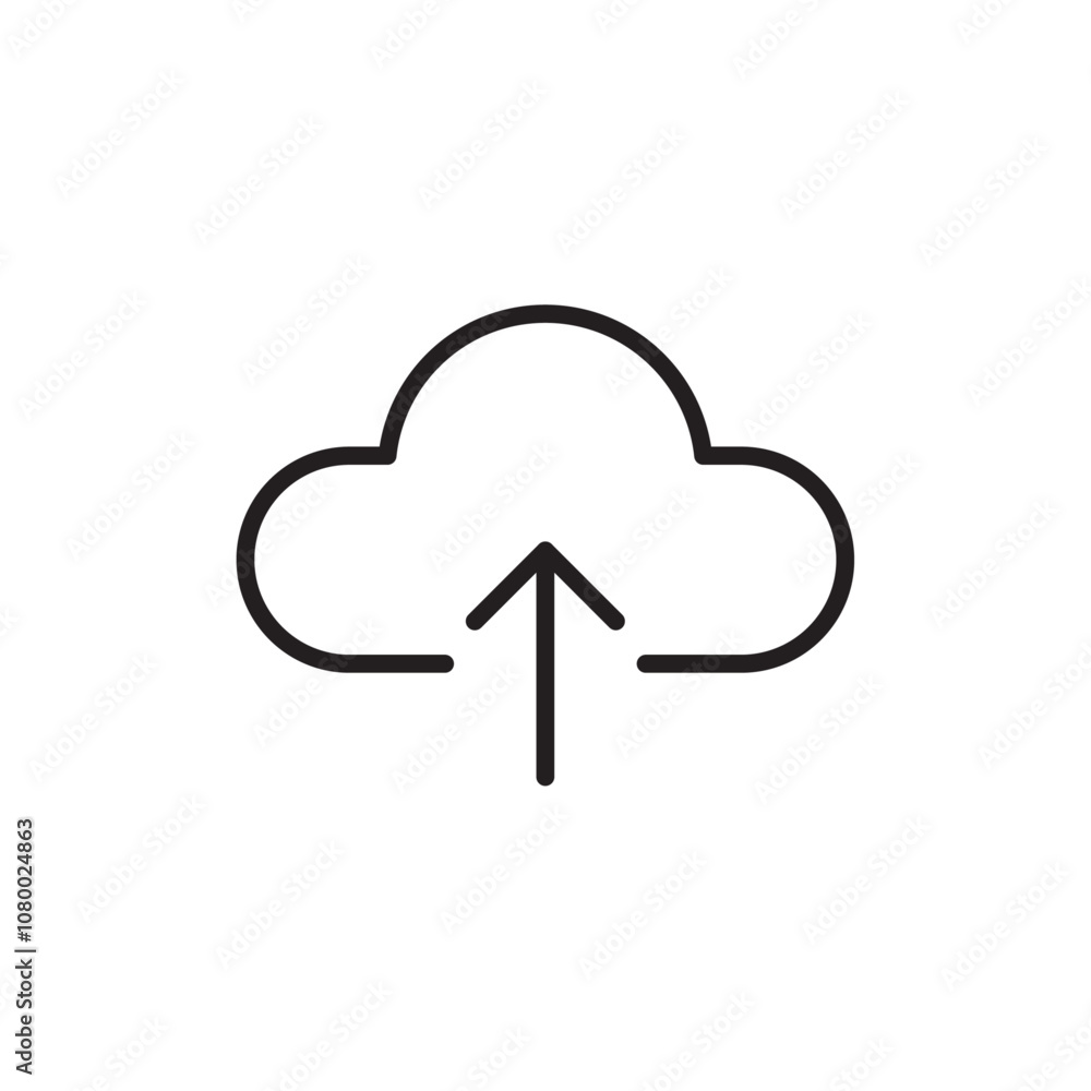 Upload to Cloud icon outline set sign Upload to Cloud icon outline set sign