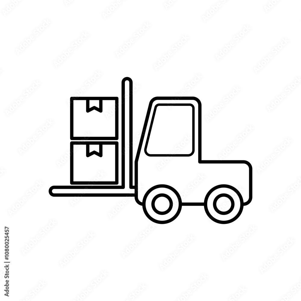 Forklift tool icon. Linear vector illustration from construction collection. Outline forklift tool icon vector. Thin line symbol for use on web and mobile apps, logo, print media. Forklift tool icon. Linear vector illustration from construction collection. Outline forklift tool icon vector. Thin line symbol for use on web and mobile apps, logo, print media.