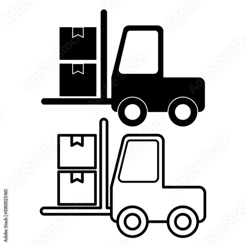 Forklift tool icon. Linear vector illustration from construction collection. Outline forklift tool icon vector. Thin line symbol for use on web and mobile apps, logo, print media. photo