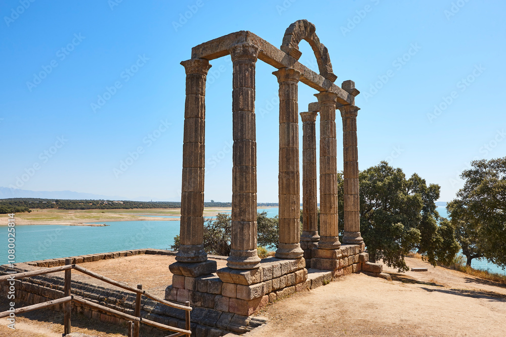 Fototapeta premium Ancient Roman temple ruins of Augustobriga. Caceres, Extremadura. Spain
