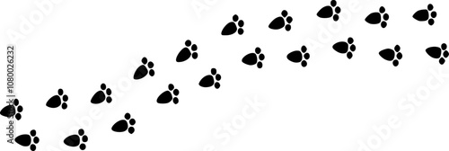 Bunny paw print trail. Rabbit, bunny foot print trace. background vector illustration