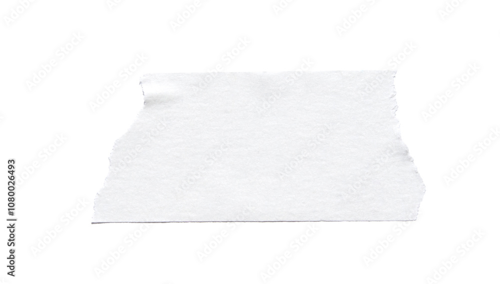 Torn piece of blank white paper isolated on a clean background for creative design or note taking concepts. Torn piece of blank white paper isolated on a clean background for creative design or note taking concepts.