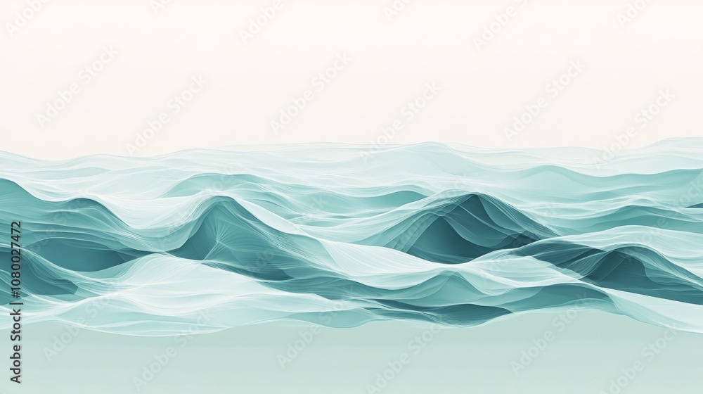 Serene Aqua Underwater World - Minimal Illustration with Delicate Ripples and Soft Gradients for Ocean Conservation Concept Serene Aqua Underwater World - Minimal Illustration with Delicate Ripples and Soft Gradients for Ocean Conservation Concept