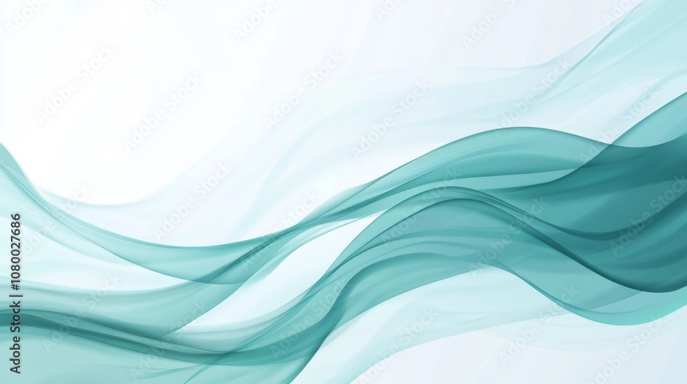 Fototapeta premium Serene Aqua Wave Ripples - Minimalist Oceanic Background Illustration