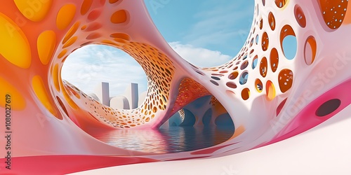 Fototapeta Naklejka Na Ścianę i Meble -  3D rendered geometric abstract structure