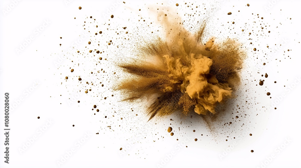 Abstract Brown Smoke Explosion Isolated on White Background Capturing Dynamic Movement and Texture Ideal for Creative Projects and Designs Abstract Brown Smoke Explosion Isolated on White Background Capturing Dynamic Movement and Texture Ideal for Creative Projects and Designs