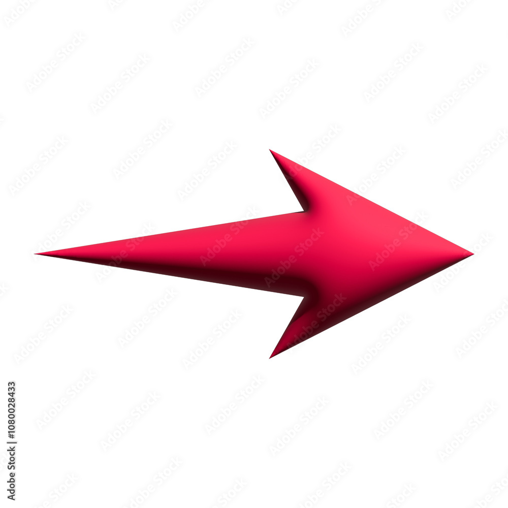Inflate 3D illustration of arrow or direction icon with red color Inflate 3D illustration of arrow or direction icon with red color