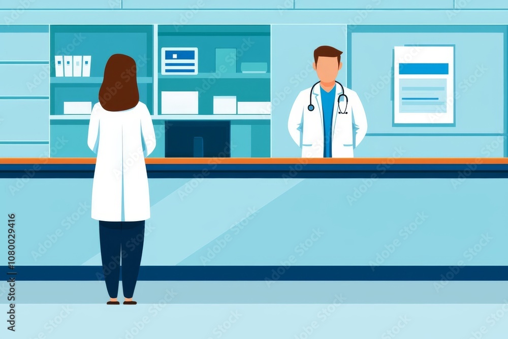 Obraz premium A doctor consulting with a patient in a modern healthcare setting.