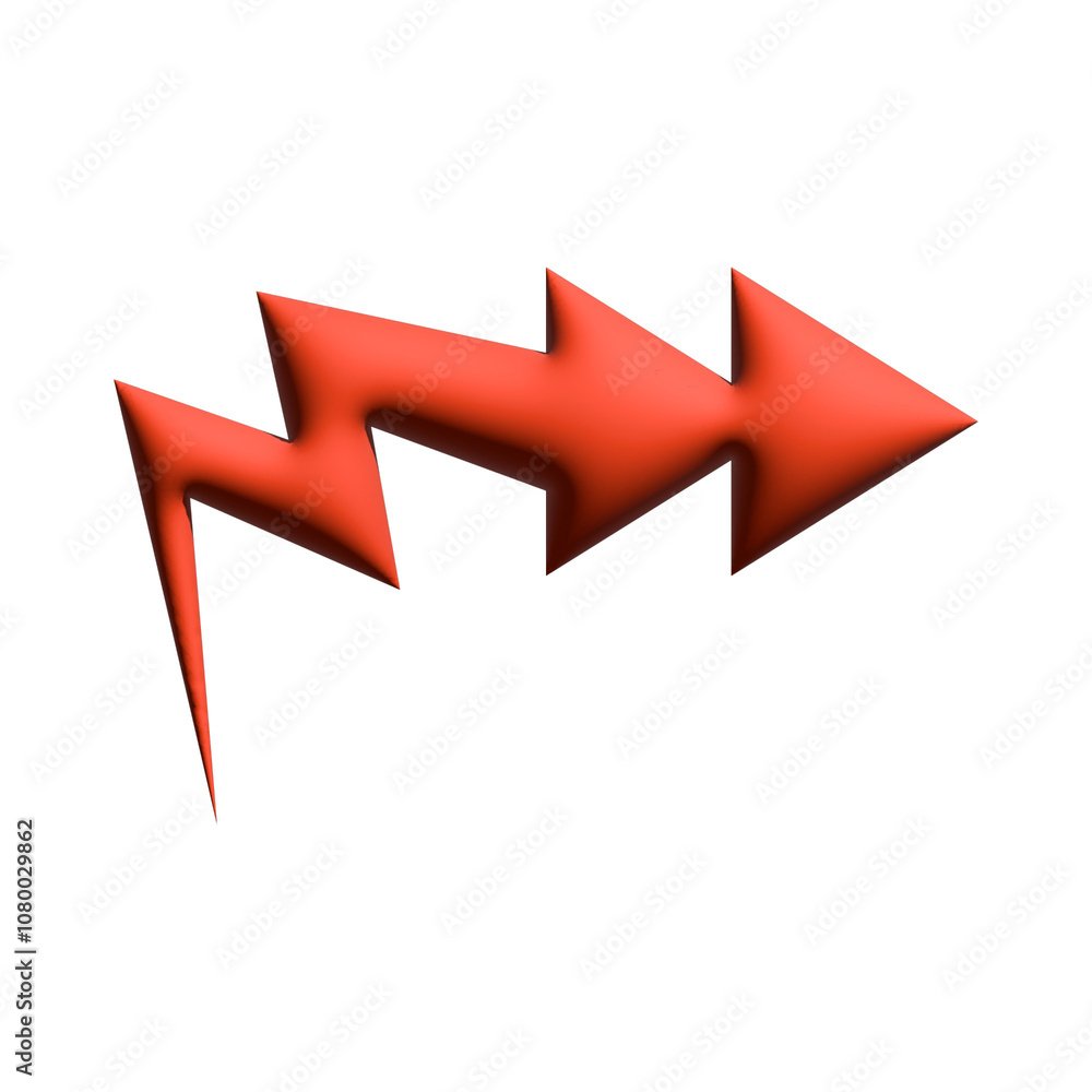 Inflate 3D illustration of arrow or direction icon with orange color Inflate 3D illustration of arrow or direction icon with orange color