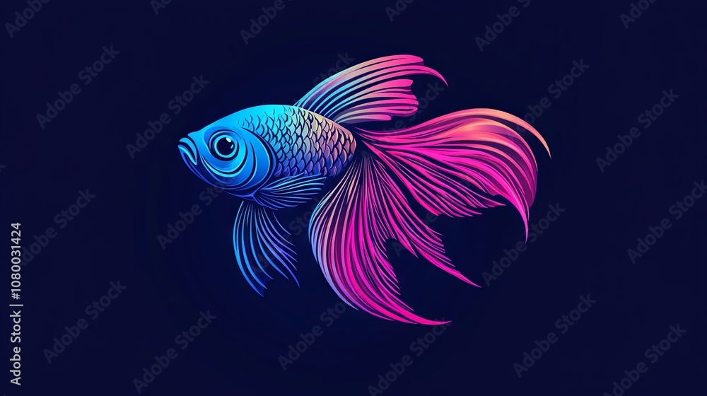 Fototapeta premium A sleek and minimalist fish logo designed to represent elegance and aquatic themes