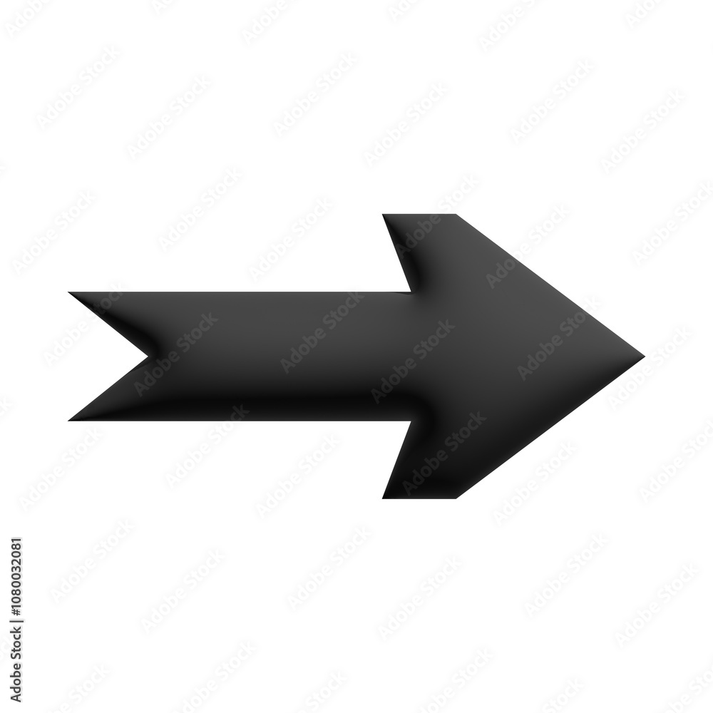 Inflate 3D illustration of variation arrow or direction icon