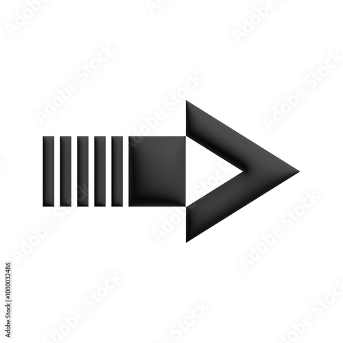 Inflate 3D illustration of variation arrow or direction icon