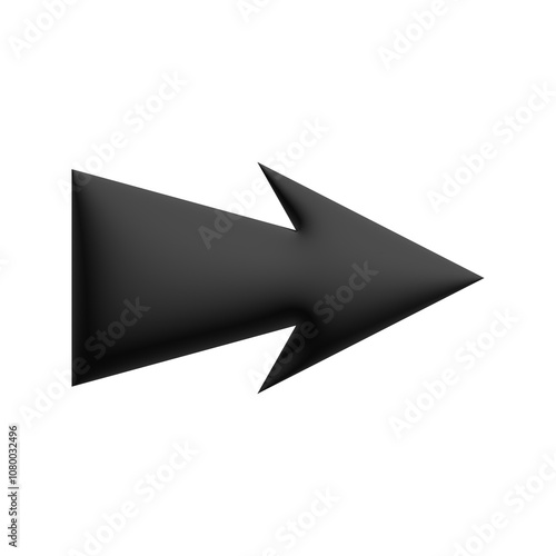 Inflate 3D illustration of variation arrow or direction icon