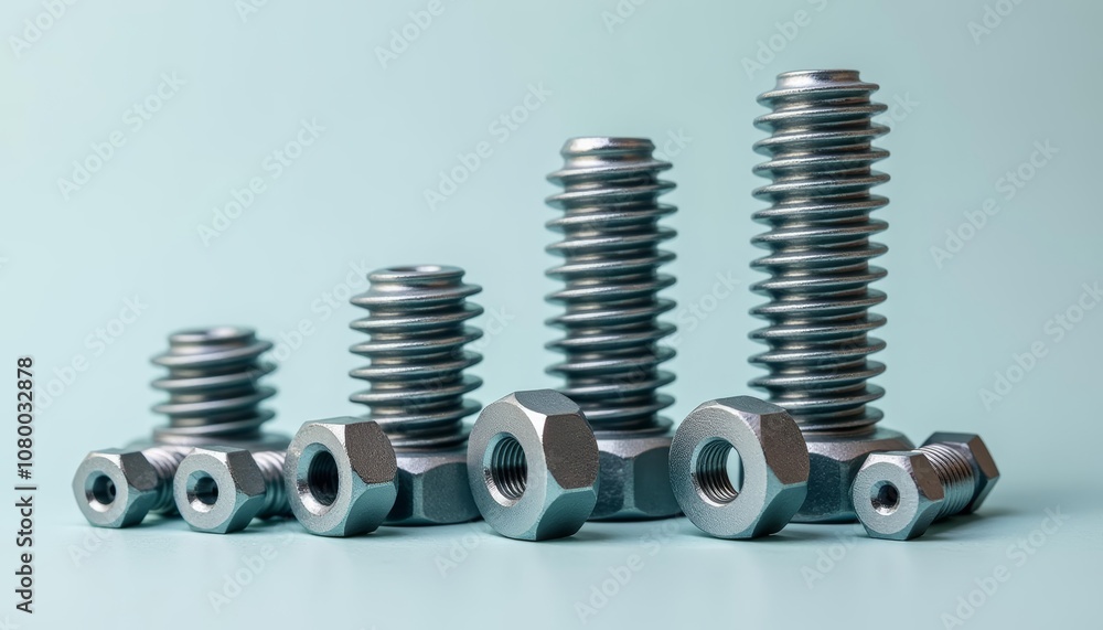 A collection of nuts and bolts ready for assembly A collection of nuts and bolts ready for assembly