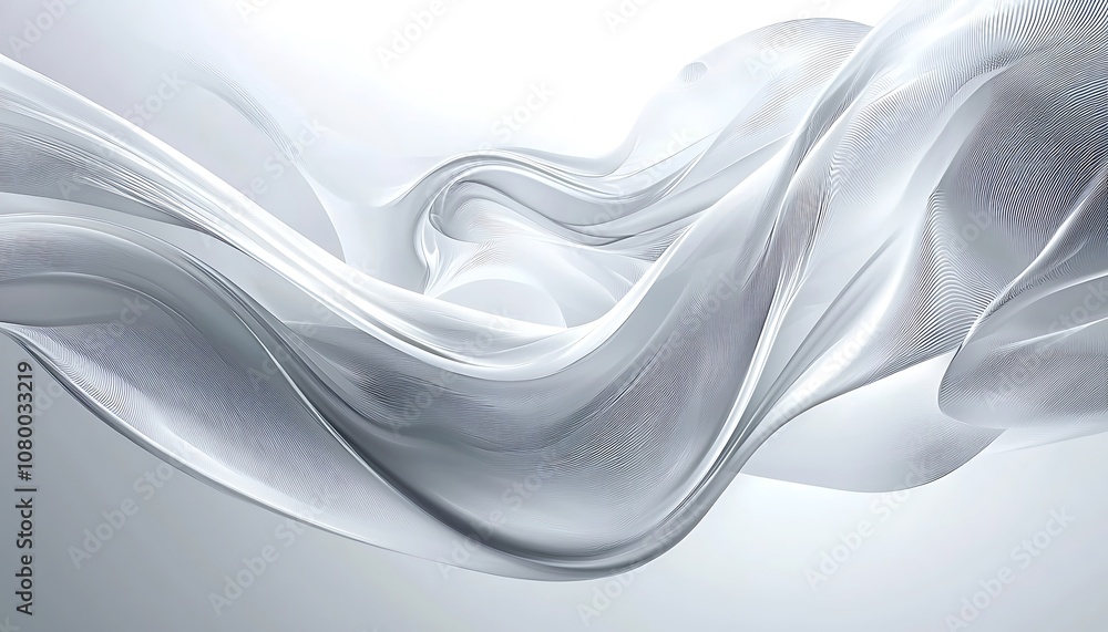 Obraz premium Futuristic white background with smooth abstract elements