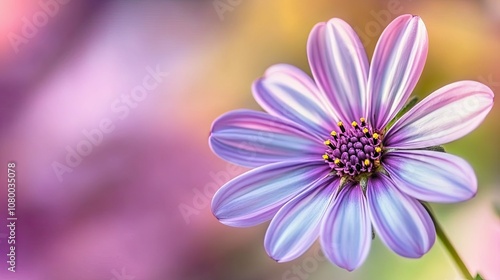 Macro shot of a wildflower with soft pastel colors