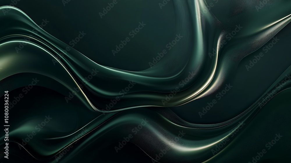 Abstract deep green gradient with smooth swirls for banner use Abstract deep green gradient with smooth swirls for banner use