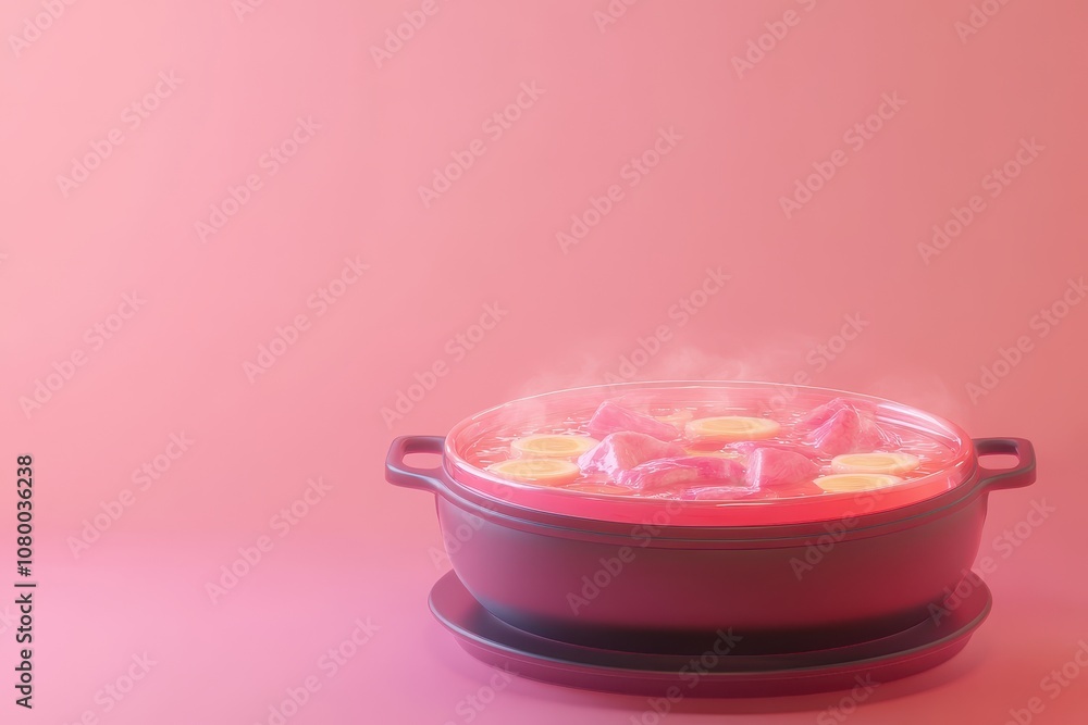A bowl of food with steam rising from it A bowl of food with steam rising from it