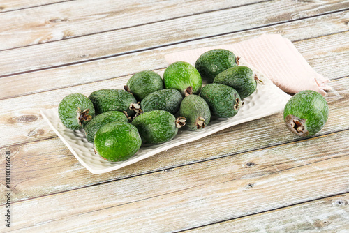 Sweet ripe juicyfruit feijoa photo