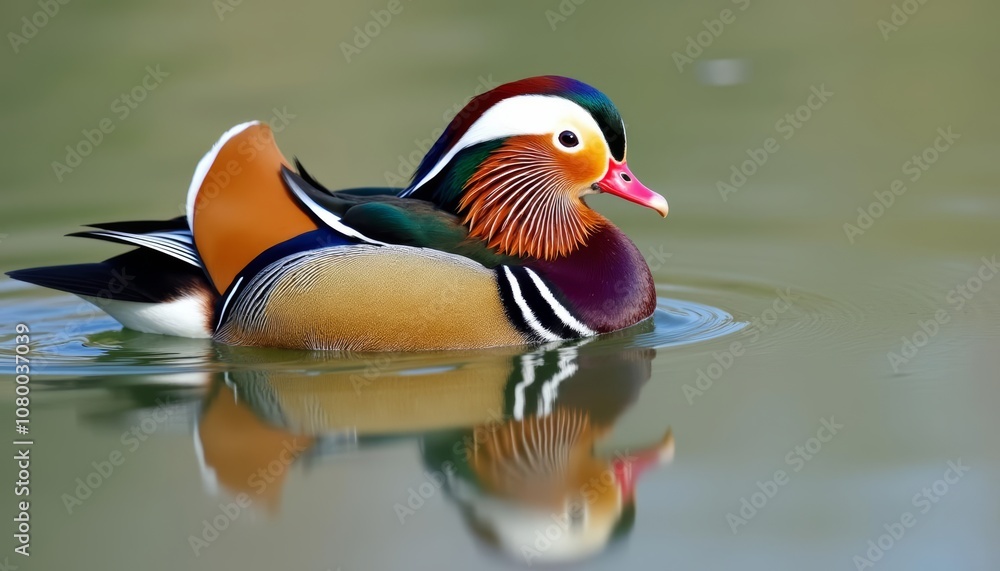 Peaceful moment in nature with a colorful duck Peaceful moment in nature with a colorful duck