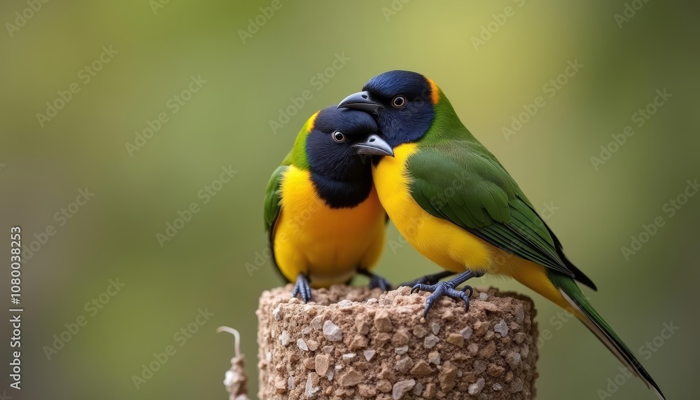 Obraz premium Birds in love a tender moment captured