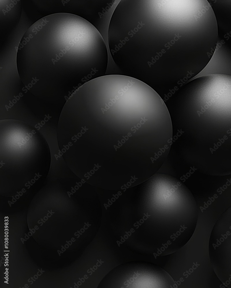 Digital Art Beauty: Spheres and Circles on Matte Black Digital Art Beauty: Spheres and Circles on Matte Black