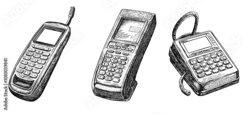 Black and white perspective illustration of an EDC machine.