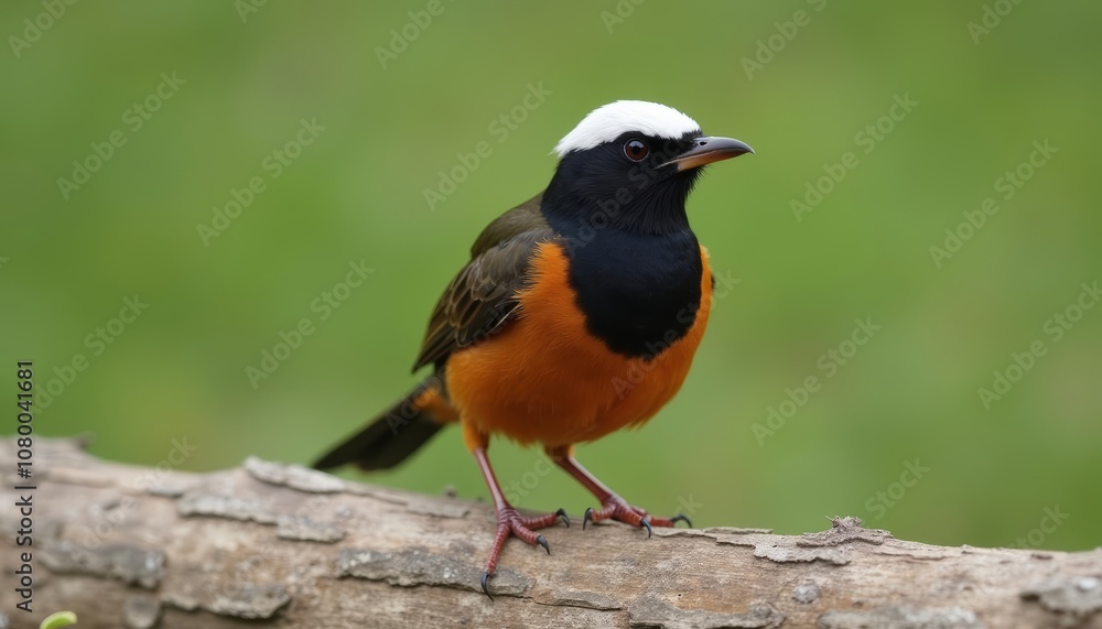Vibrant bird perched on a branch ready for flight Vibrant bird perched on a branch ready for flight