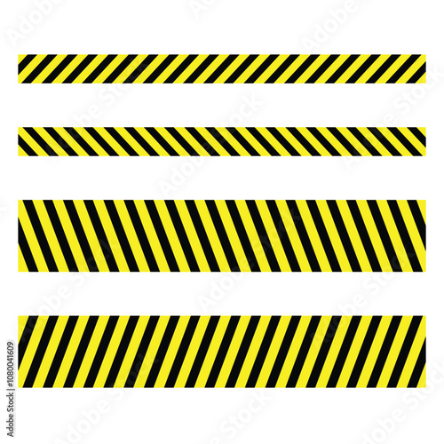 warning line.  warning yellow black diagonal stripes line.